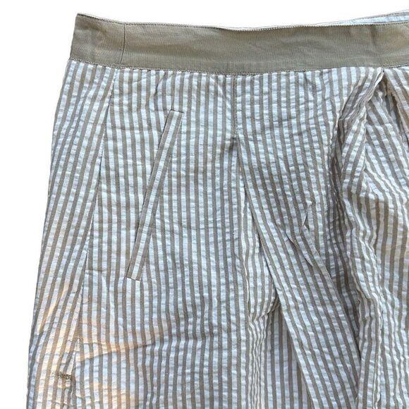 Banana Republic Women's White Stripe Pleated Cotton Skirt Size 12 - Picture 4 of 6